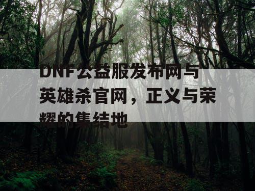 DNF公益服发布网与英雄杀官网，正义与荣耀的集结地